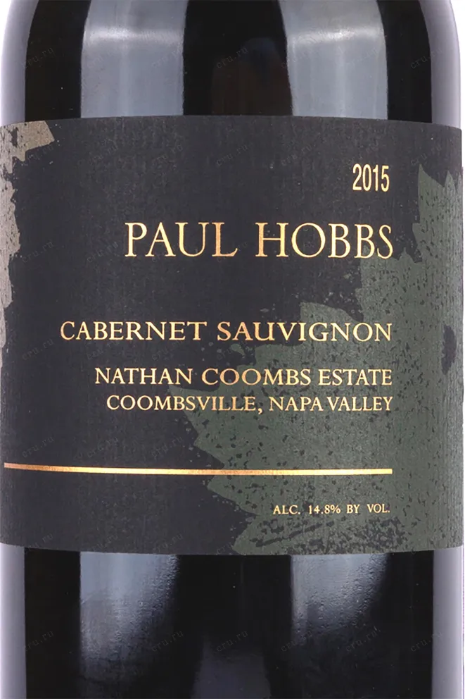 Этикетка Paul Hobbs Cabernet Sauvignon Nathan Coombs Estate 2015 0.75 л