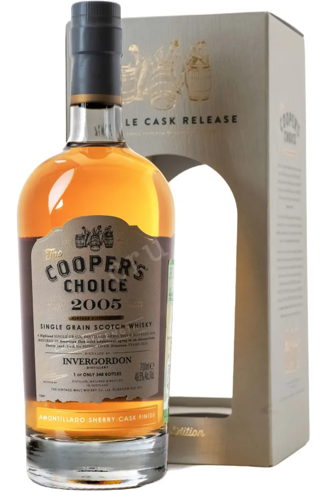 Виски The Cooper's Choice Invergodon Amontillado Sherry Cask Finish in gift box 2005 0.7 л