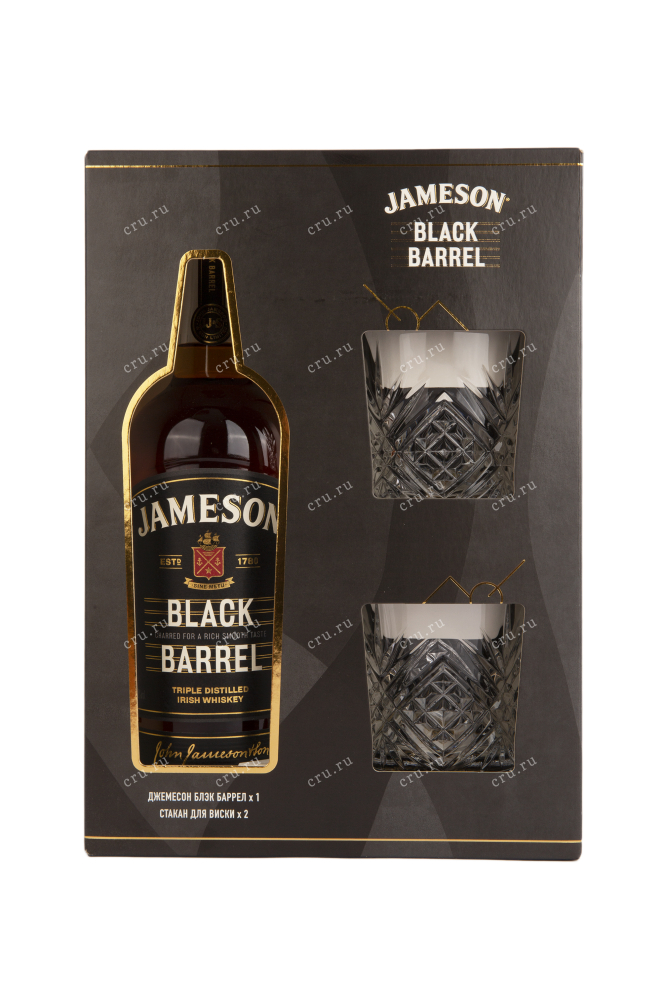 Виски Jameson Black Barrel gift box with 2 glasses  0.7 л