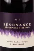 Этикетка Resonance Pinot Noir 2017 0.75 л