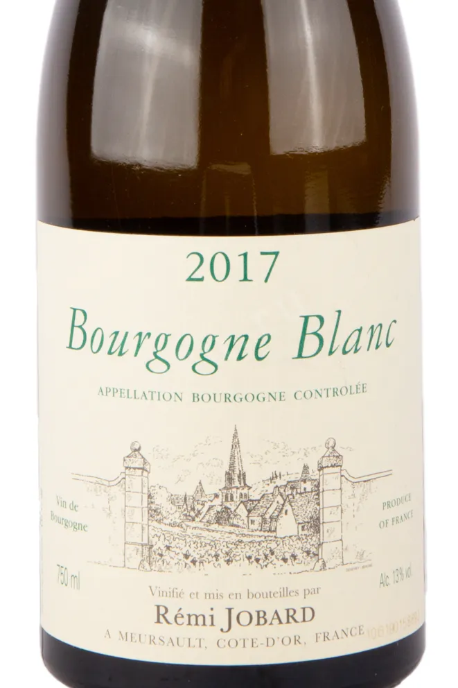 Этикетка вина Бургонь Блан Реми Жобар 2017 0.75