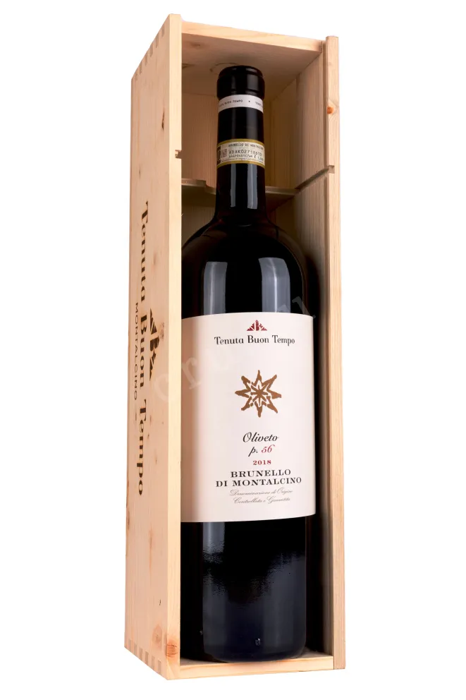 В деревянной коробке Tenuta Buon Tempo Brunello di Montalcino p.56 wooden box 2018 1.5 л