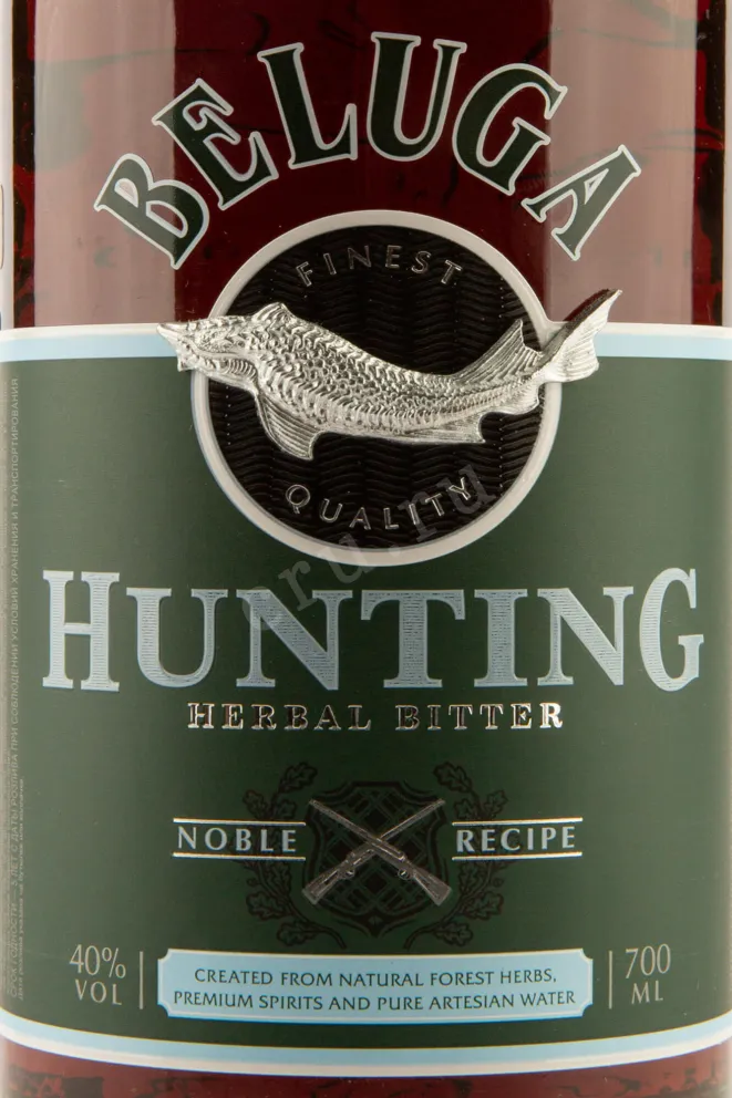 Этикетка Beluga Hunting Herbal 0.7 л