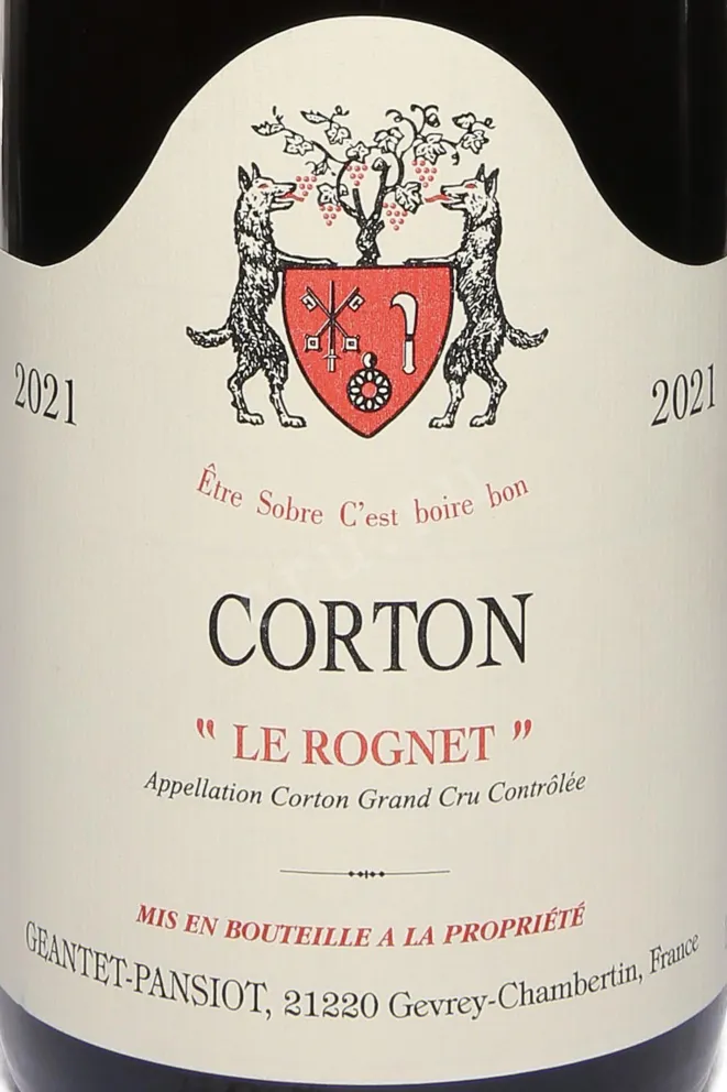 Этикетка Domaine Geantet-Pansiot Corton Le Rognet Grand Gru AOC 2021 0.75 л