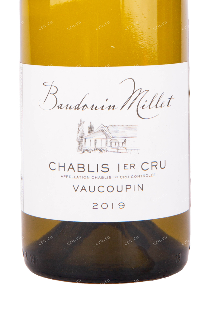 Этикетка вина Domaine Millet Chablis 1er Cru Vaucoupin 2019 0.75 л