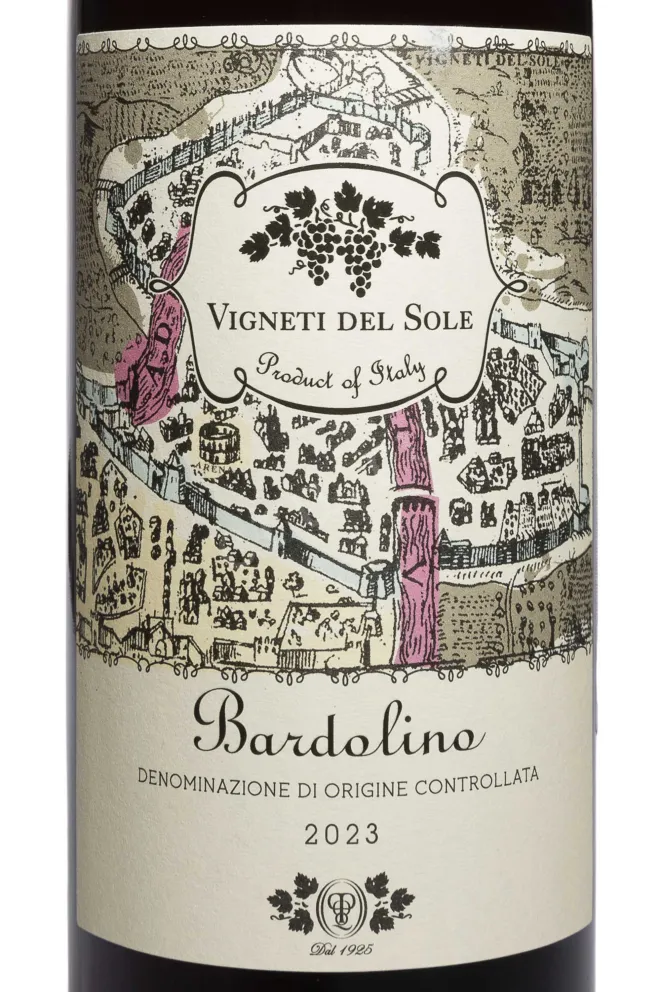 Этикетка Vigneti Del Sole Bardolino DOC 2023 0.75 л