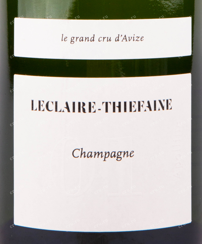 Этикетка игристого вина Leclaire-Thiefaine Le Grande Cru d'Avize 01-Apolline Extra Brut 0.75 л