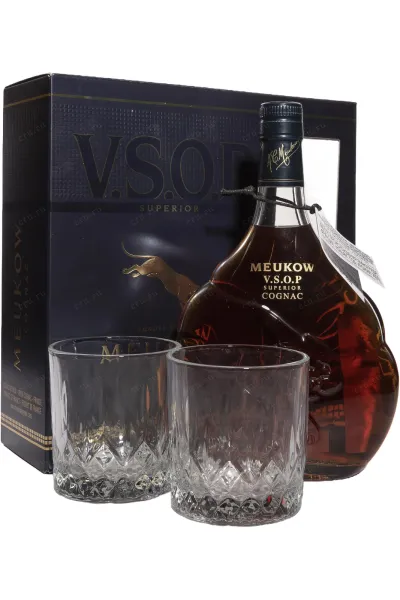 Коньяк Meukow VSOP Superior in gift box with 2 glasses  0.7 л