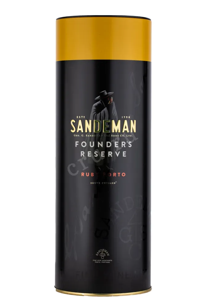 Подарочная коробка портвейна Сандеман Фаундерз Резерв в тубе 0.75 л