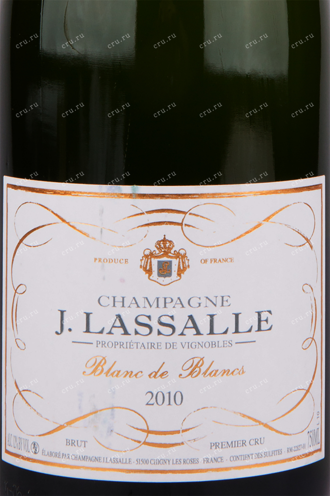 Этикетка игристого вина J. Lassalle Blanc de Blancs Premier Cru 0.75 л