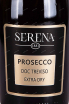 Этикетка Prosecco Treviso Extra Dry Serena 1881 gift box 2021 1.5 л