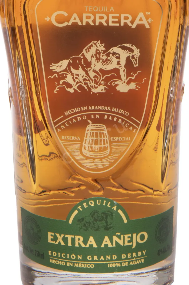Этикетка Carrera Extra Anejo in gift box 0.75 л