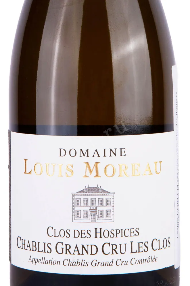 Этикетка Domaine Louis Moreau Chablis Grand Cru Les Clos Clos des Hospices 2017 0.75 л
