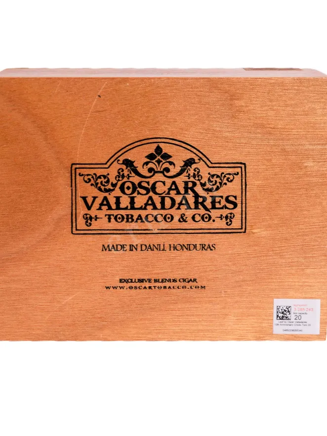 Контрэтикетка Oscar Valladares Leaf 10th Anniversary Criollo Toro