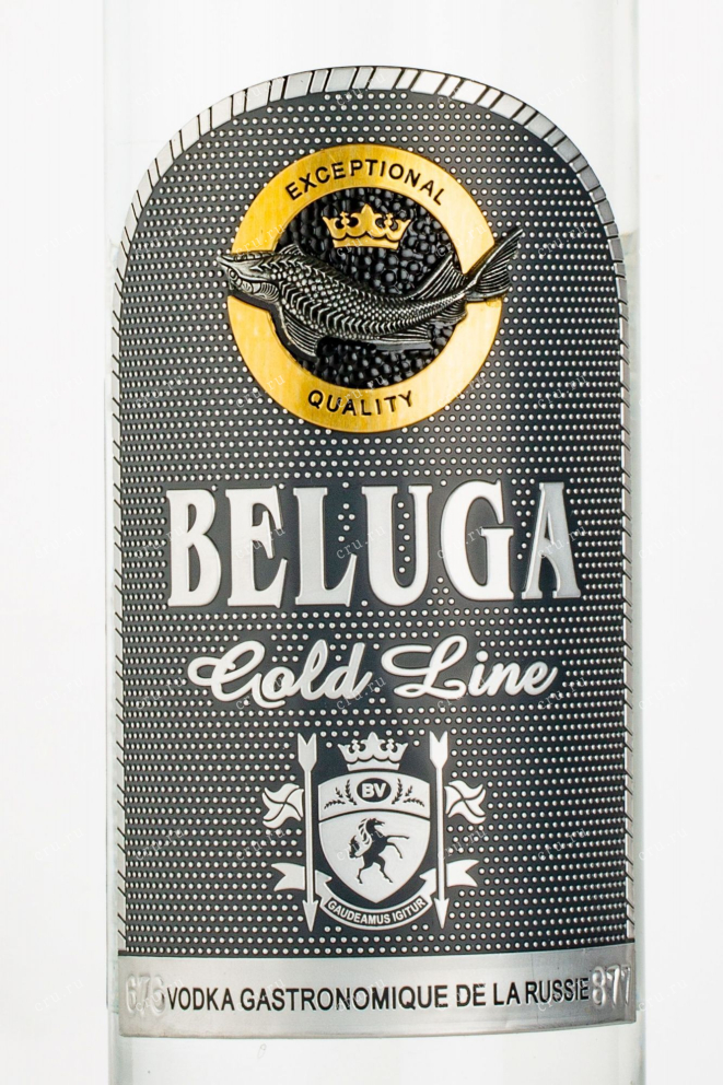 Этикетка водки Beluga Gold Line leather box 0.75