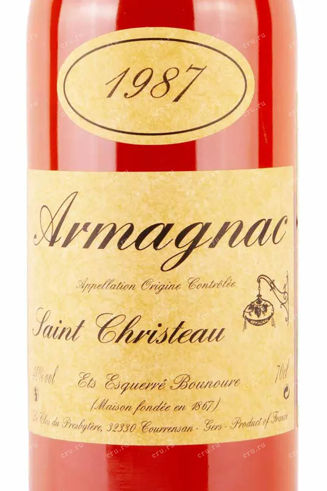 Этикетка Saint-Christeau 1987 0.7 л