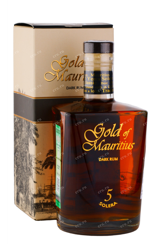 Ром Litchquor Gold of Mauritius Dark Rum 5 Jahre Solera gift box  0.7 л