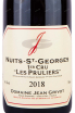 Этикетка Domaine Jean Grivot Nuits-St-Georges 1er Cru Les Pruliers 2018 0.75 л