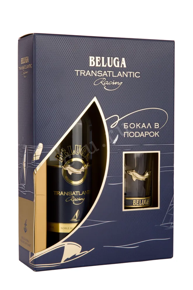 Водка Белуга Трансатлантик Рейсинг в п/у с 1 стаканом  0.7 л