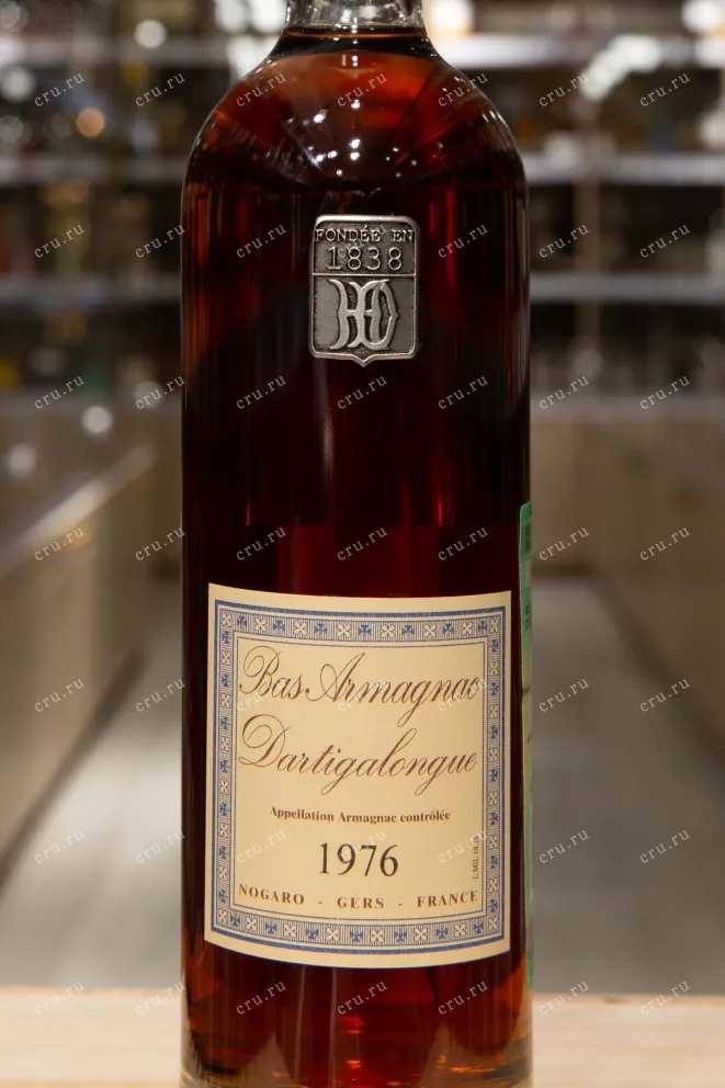 Этикетка Vintage Bas Armagnac Dartigalongue wooden box 1976 0.5 л