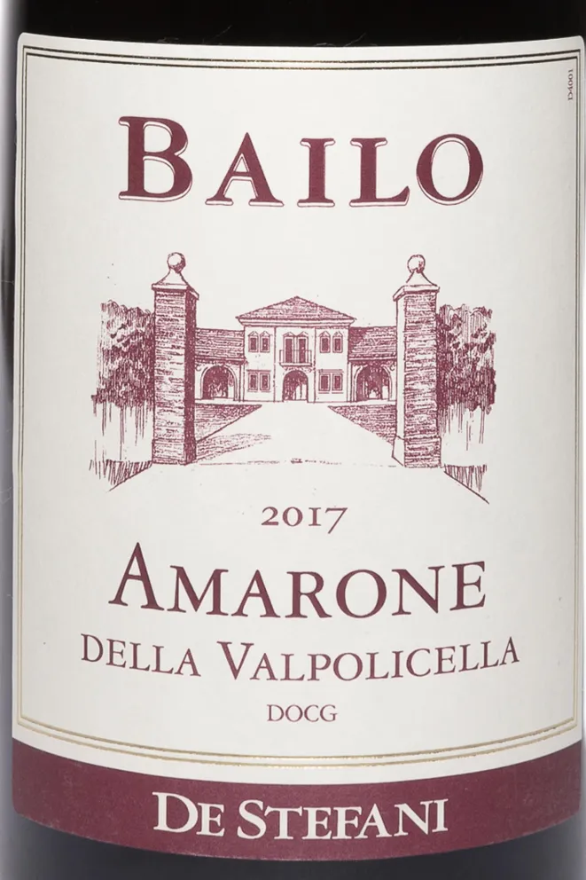 Этикетка De Stefani Bailo Amarone Della Valpolicella DOCG 2017 0.75 л