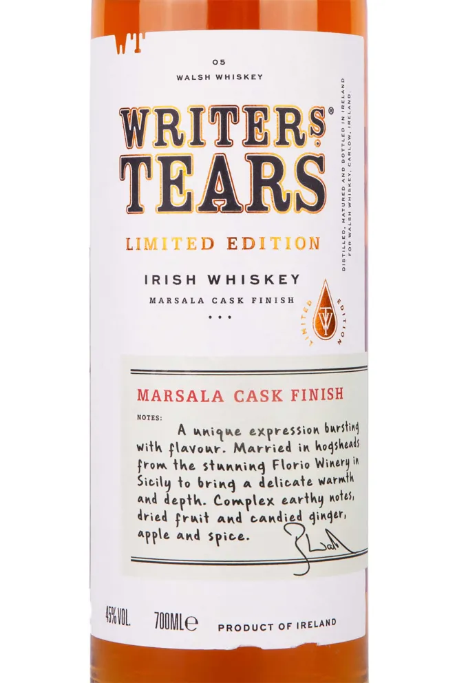 Этикетка Writers Tears Marsala Cask Finish in gift box 0.7 л