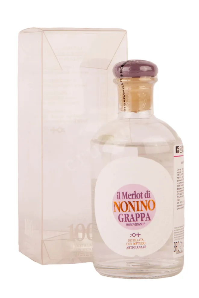 Граппа Il Merlot di Nonino Monovitigno in gift box  0.1 л
