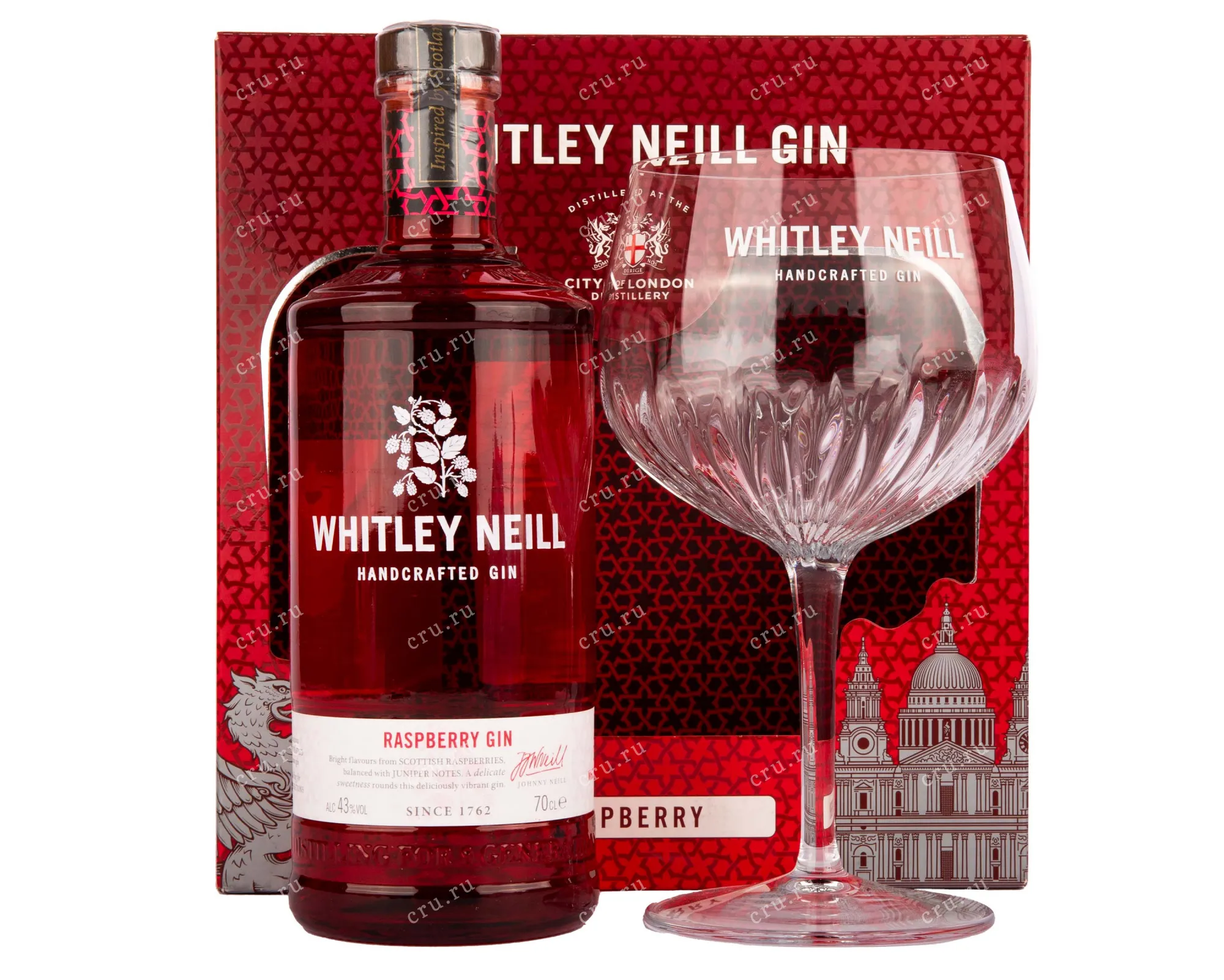 Фото — Джин Whitley Neill Raspberry gift set with glass  0.7 л
