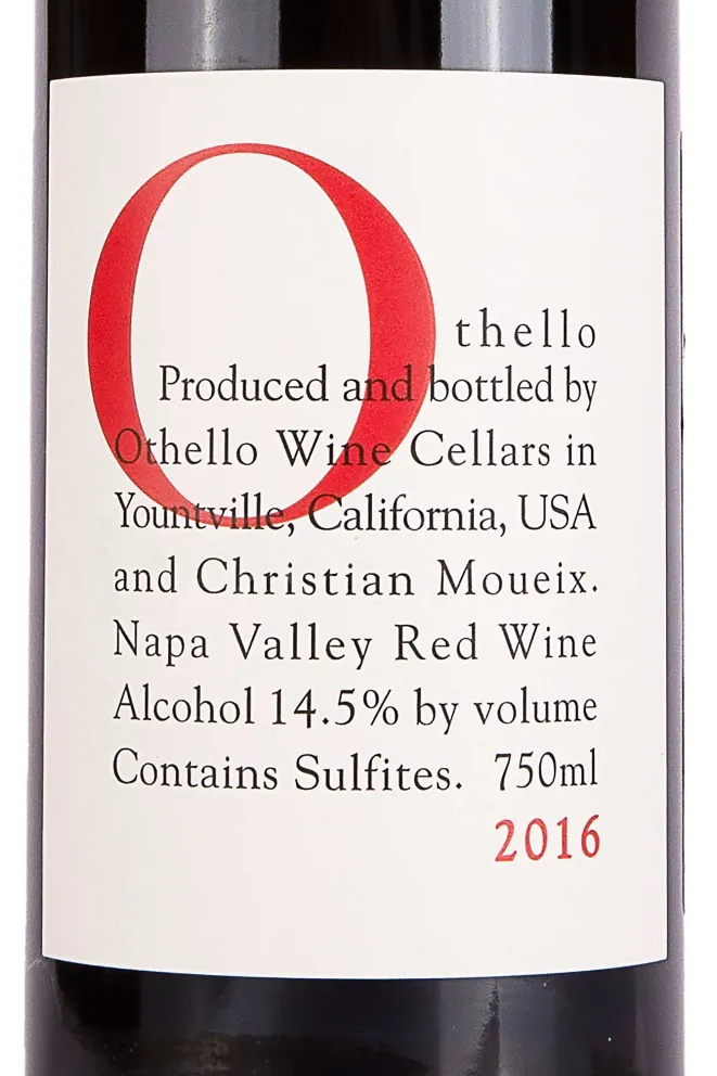 Этикетка Othello Dominus Estate 2016 0.75 л