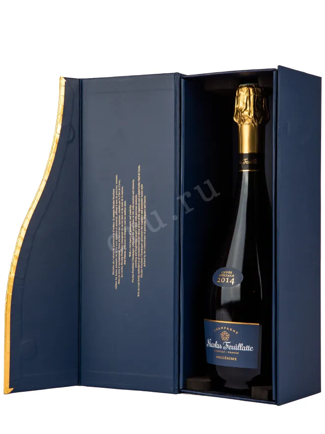 Подарочная коробка игристого вина Nicolas Feuillatte Brut Cuvee Speciale Millesime 2014 0.75 л