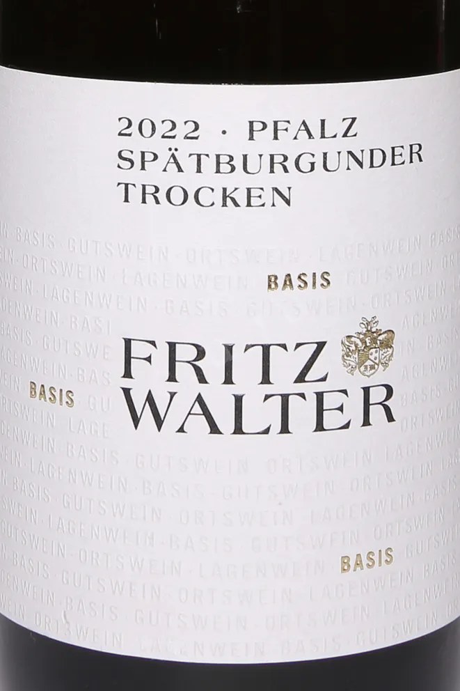 Этикетка Fritz Walter Spatburgunder Trocken 2022 0.75 л
