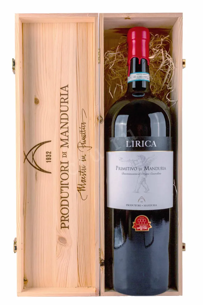 В деревянной коробке Lirica Primitivo di Manduria in gift box 2021 5 л