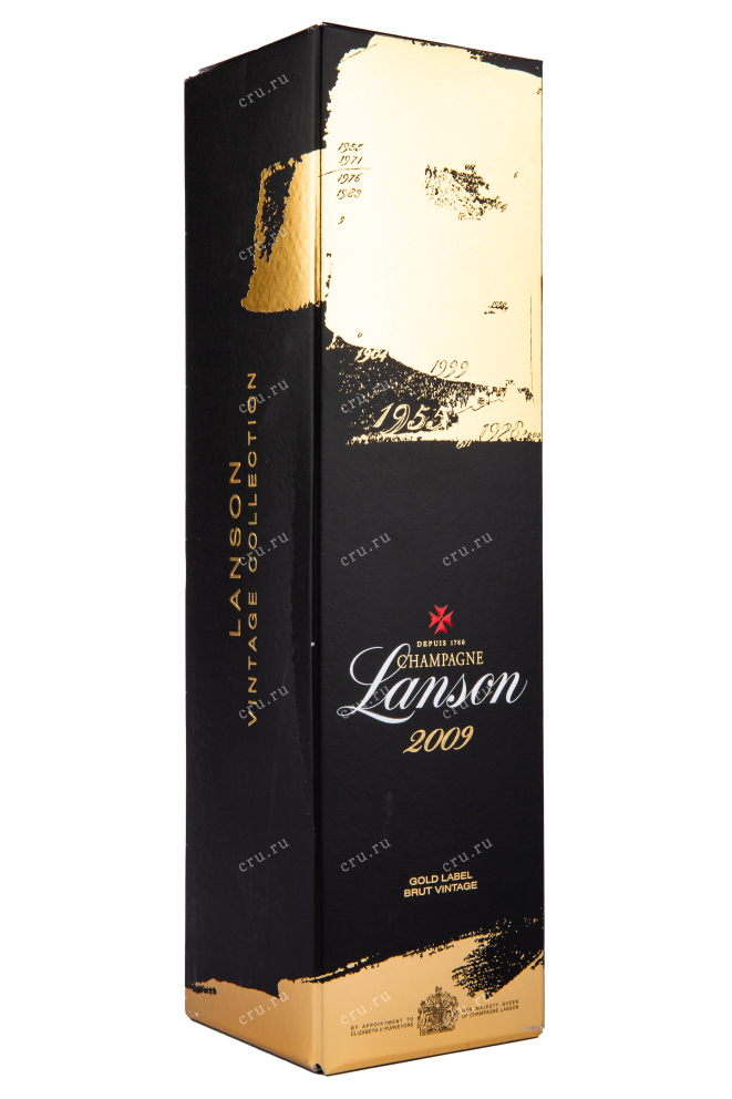 Подарочная коробка игристого вина Lanson Gold Label Brut Vintage 2009 0.75 л