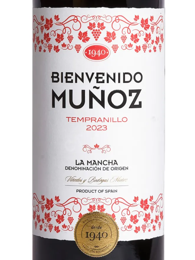 Этикетка Bienvenido Munoz Tempranillo La Mancha DO 2024 0.75 л