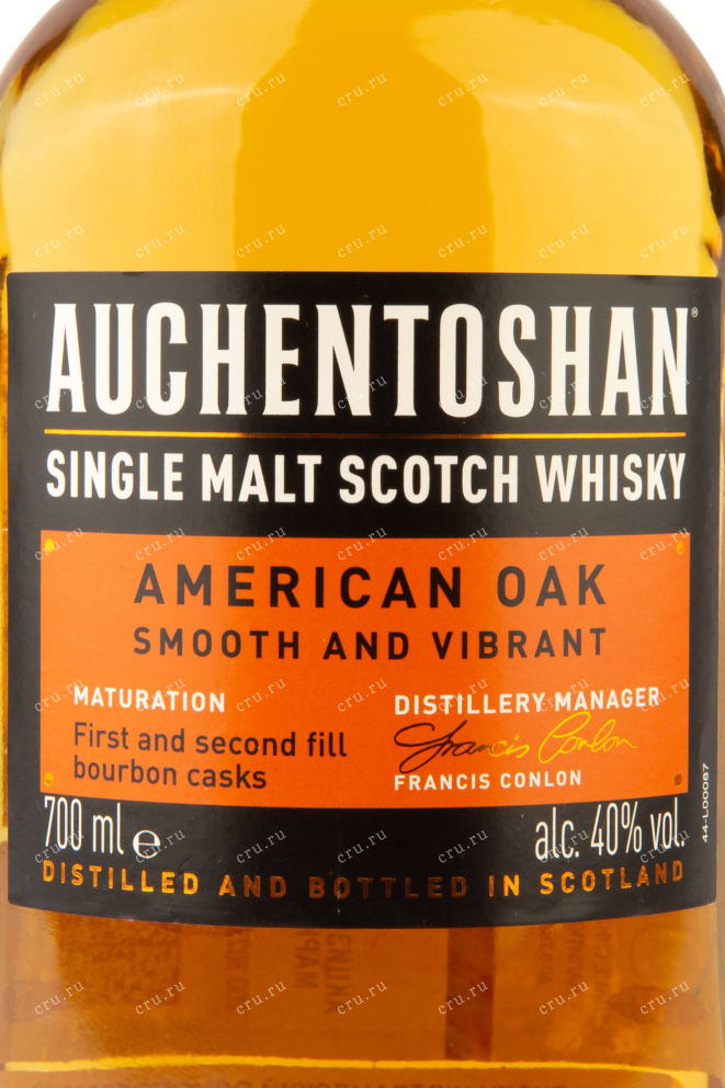 Этикетка Auchentoshan American Oak 0.7 л