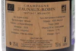 Контрэтикетка Jeaunaux Robin Instinct Meunier 2019 0.75 л