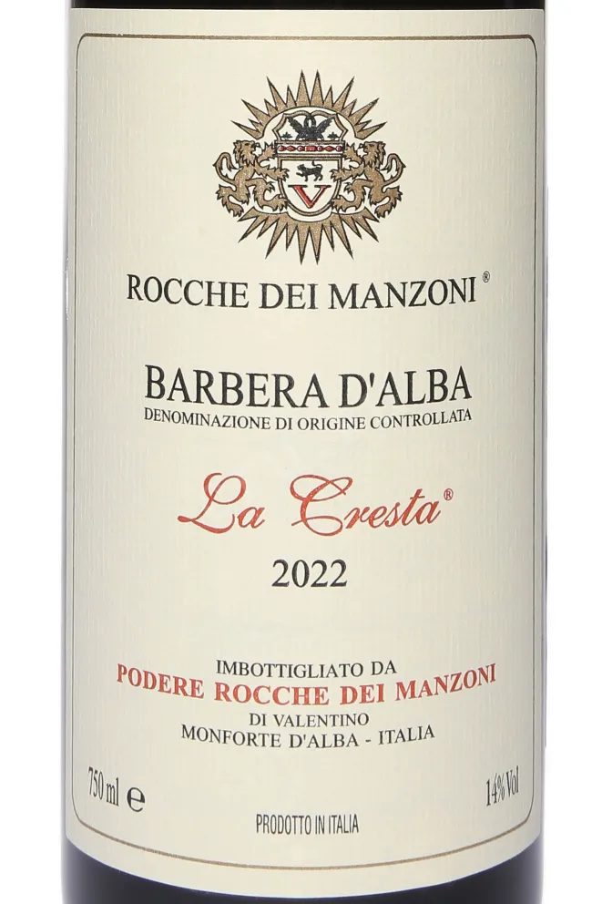 Этикетка Rocche Dei Manzoni Barbera D'Alba La Cresta DOCG 2022 0.75 л