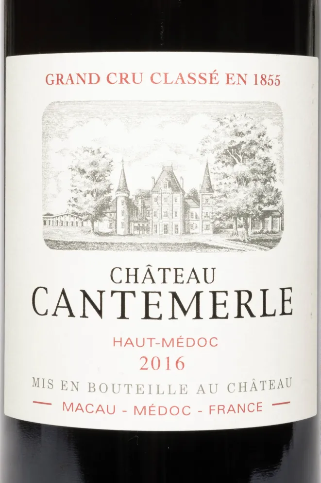 Этикетка Chateau Cantemerle Grand Cru Classe Huat-Medoc AOC 2016 0.75 л