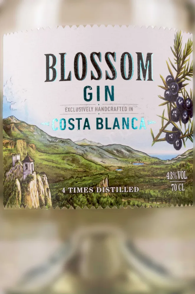 Этикетка Джин Блоссом Коста Бланка 43% 0,7л Испания