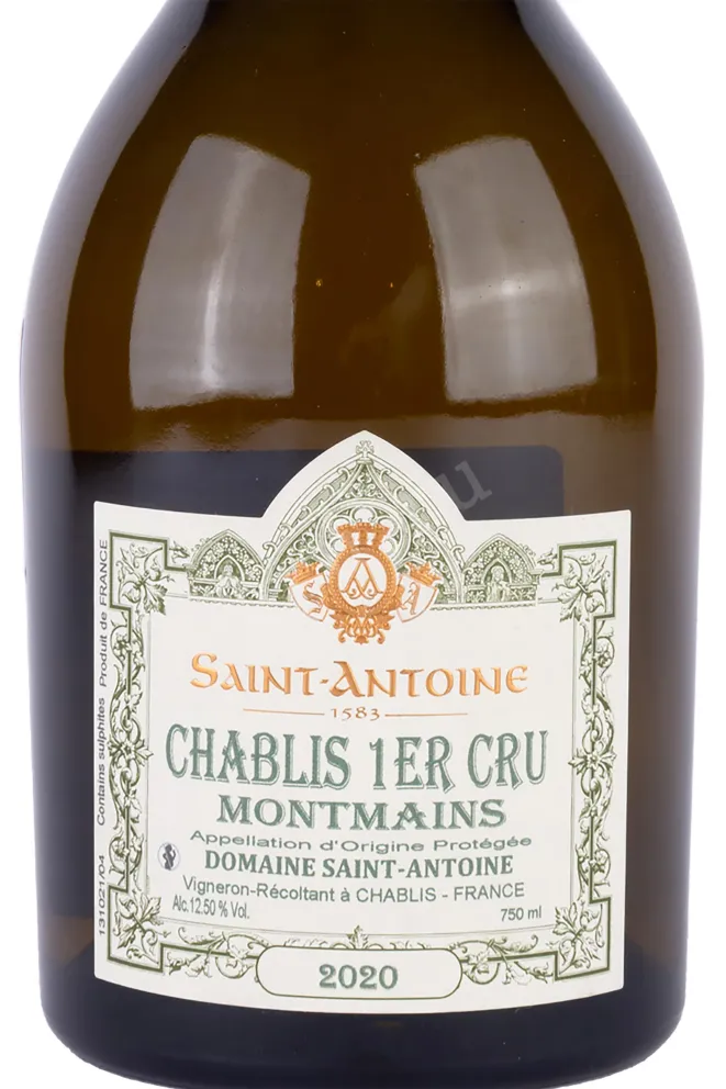 Этикетка Chablis Grand Cru Le Montmains Clos Domaine Saint-Antoine 1583 2020 0.75 л