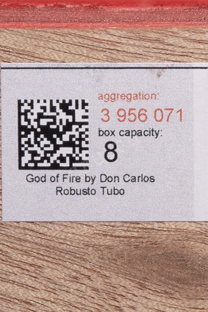 Контрэтикетка Год оф Фаер бай Дон Карлос Робусто Тубос