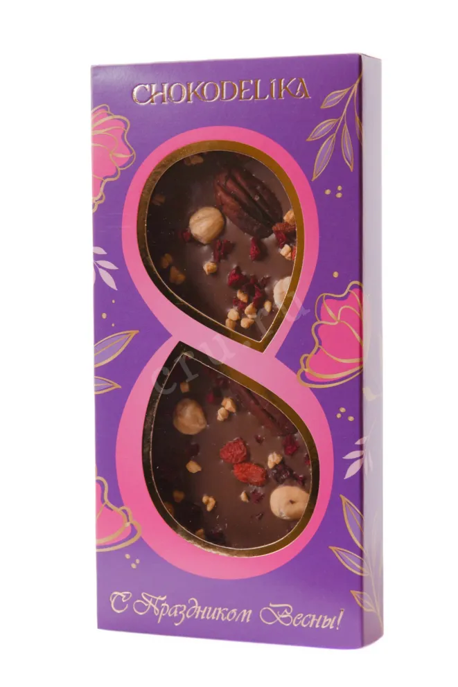 Шоколад Чокоделика молочный с украшением Пекан