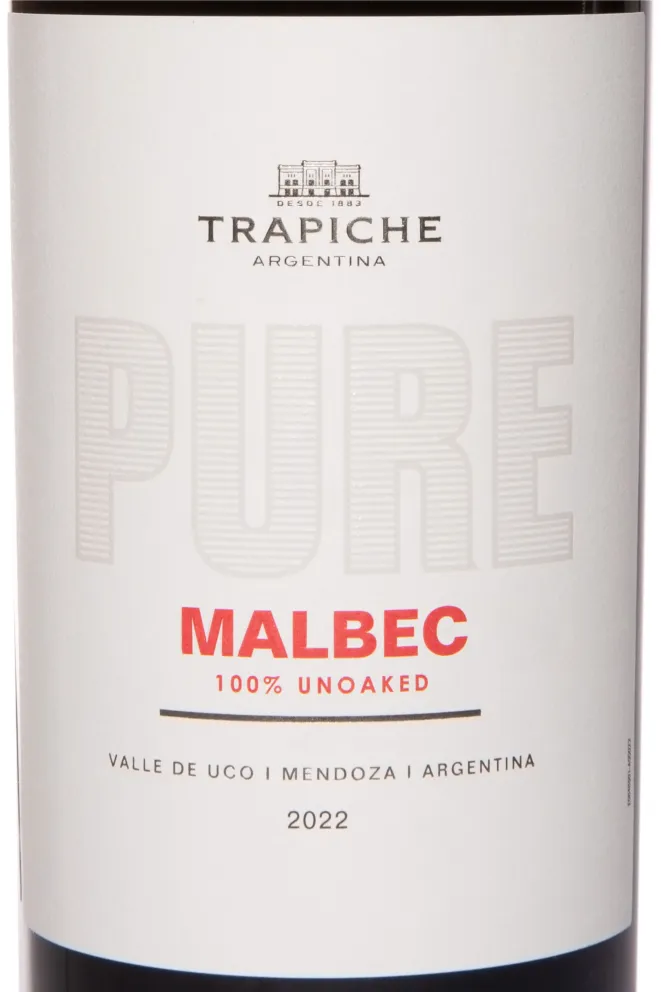 Этикетка Trapiche Pure Malbec 2022 0.75 л