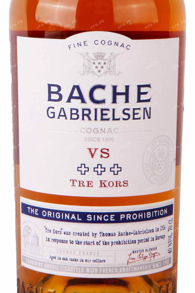 Этикетка Bache-Gabrielsen Tre Kors 0.7 л