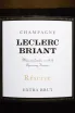 Этикетка Leclerc Briant Reserve Extra Brut 2021 0.75 л