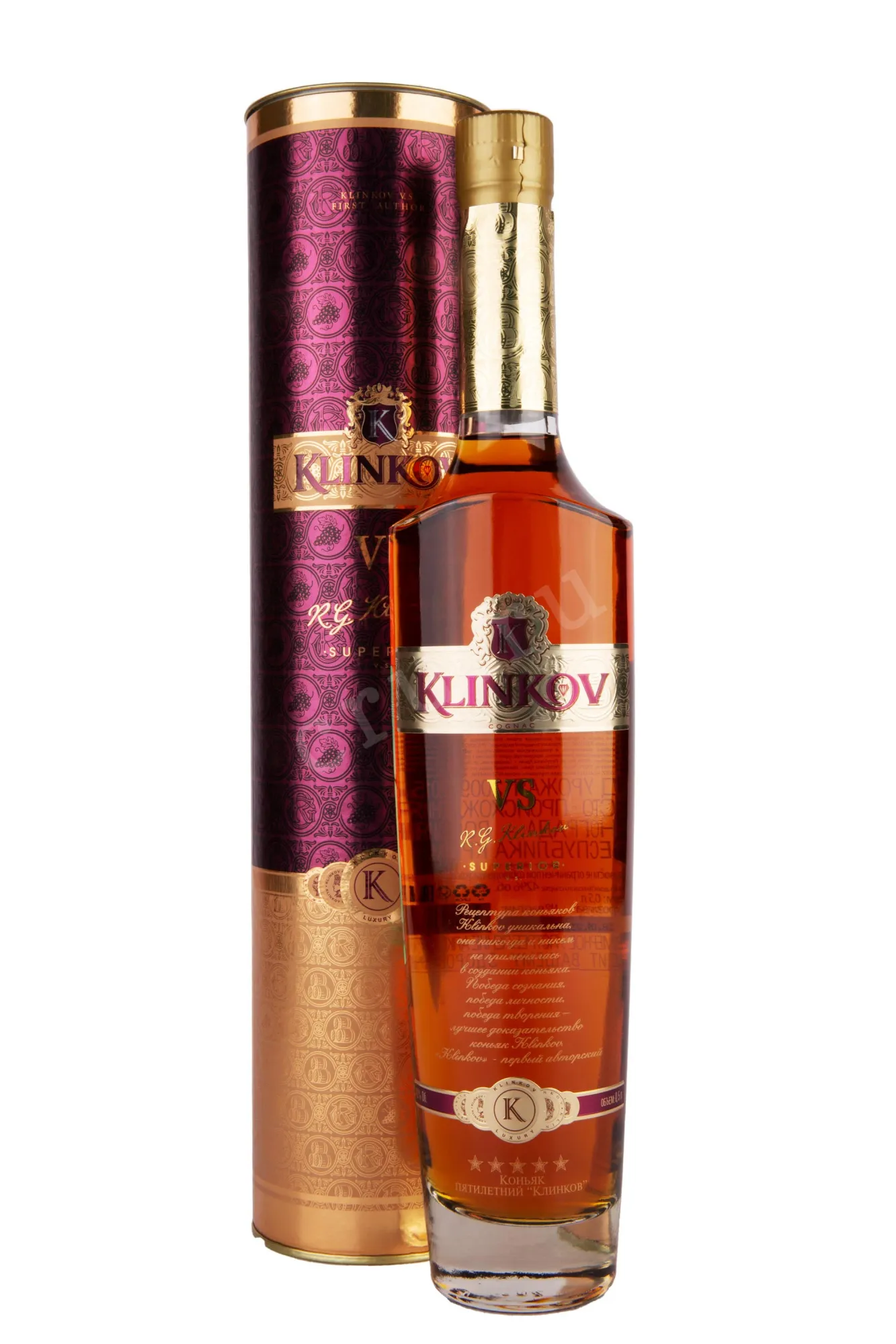 Фото — Коньяк Клинков ВС 5 летний в тубе  0.5 л