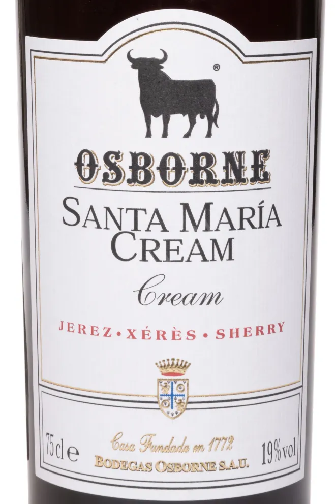 Этикетка Osborne Santa Maria Cream 2015 0.75 л