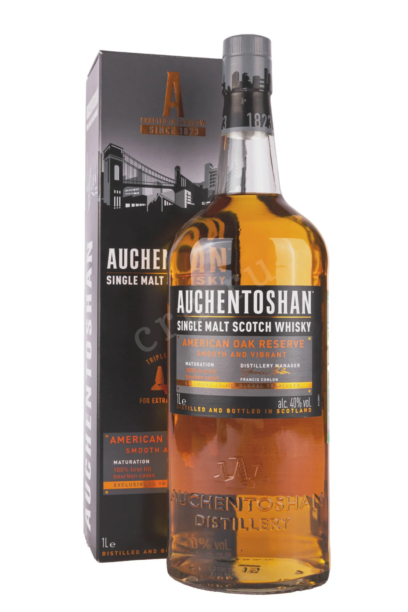 Фото — Виски Auchentoshan American Oak gift box  1 л