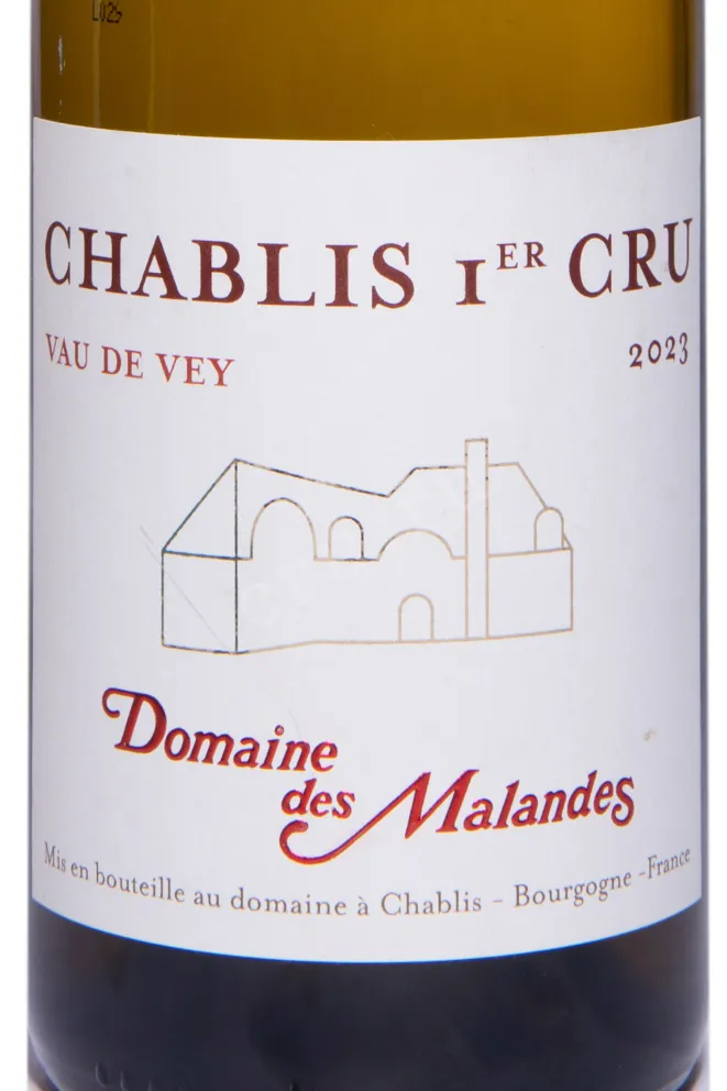 Этикетка Domaine des Malandes Chablis Premier Cru Vau de Vey 2023 0.75 л