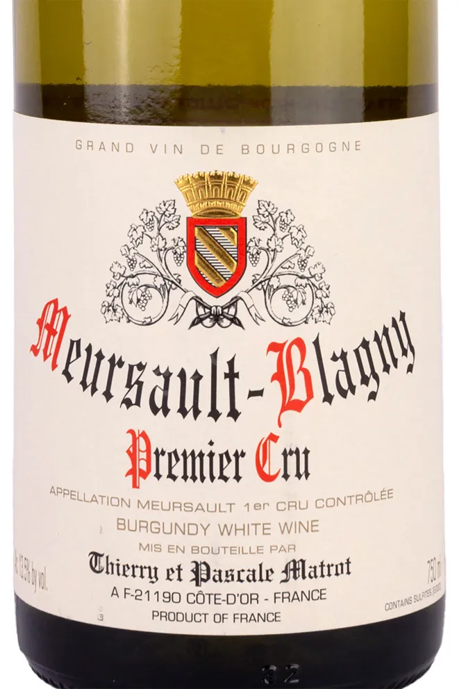 Вино Thierry et Pascale Matrot Meursault Premier Cru Blagny 2018 0.75 л